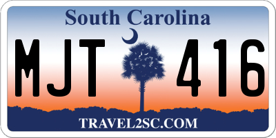 SC license plate MJT416
