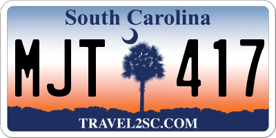 SC license plate MJT417