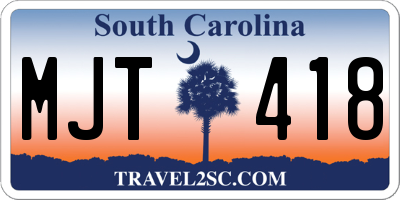 SC license plate MJT418