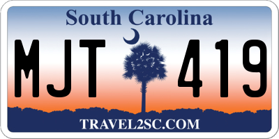 SC license plate MJT419