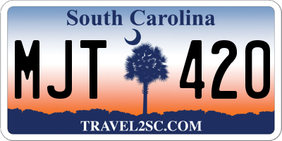 SC license plate MJT420