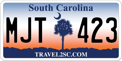 SC license plate MJT423