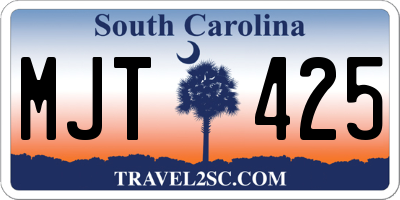 SC license plate MJT425