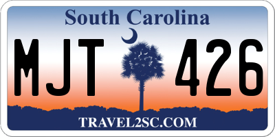 SC license plate MJT426