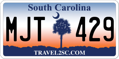 SC license plate MJT429