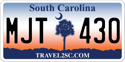 SC license plate MJT430
