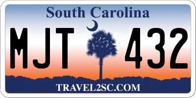 SC license plate MJT432