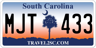 SC license plate MJT433