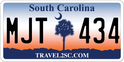 SC license plate MJT434