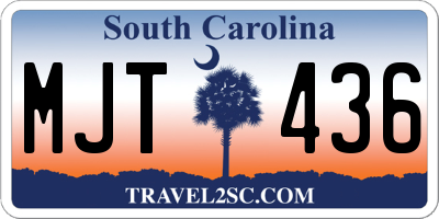 SC license plate MJT436