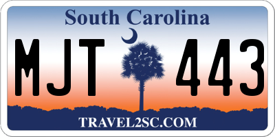 SC license plate MJT443