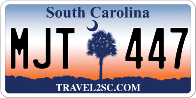 SC license plate MJT447