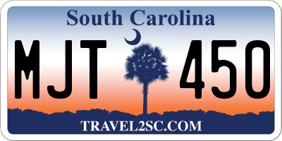 SC license plate MJT450