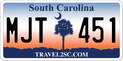 SC license plate MJT451