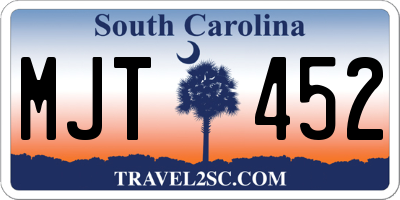 SC license plate MJT452
