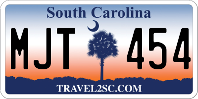 SC license plate MJT454