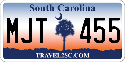 SC license plate MJT455