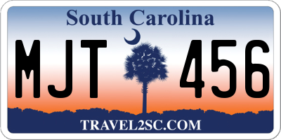 SC license plate MJT456
