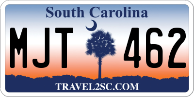 SC license plate MJT462