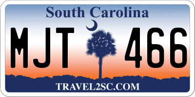 SC license plate MJT466