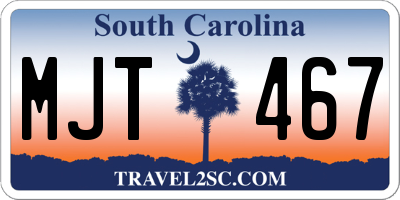 SC license plate MJT467