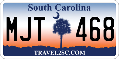 SC license plate MJT468