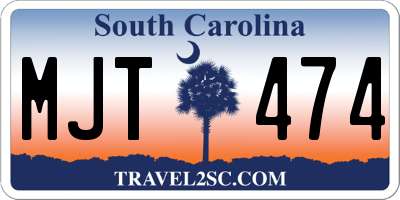 SC license plate MJT474
