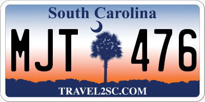 SC license plate MJT476