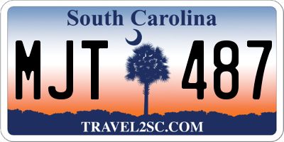 SC license plate MJT487