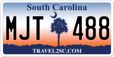 SC license plate MJT488