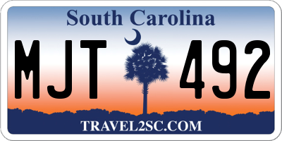 SC license plate MJT492