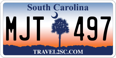 SC license plate MJT497