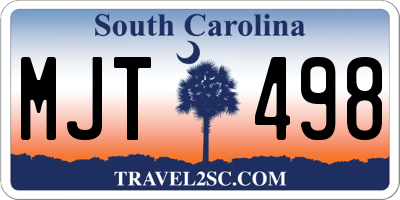 SC license plate MJT498