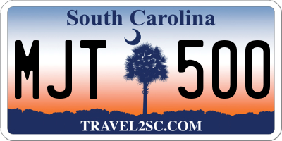 SC license plate MJT500