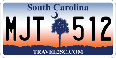 SC license plate MJT512
