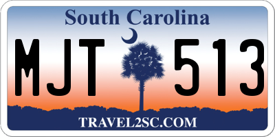 SC license plate MJT513