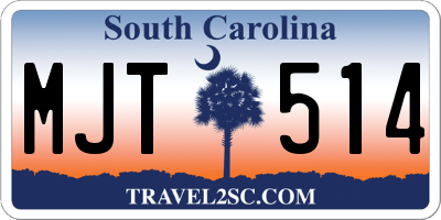 SC license plate MJT514