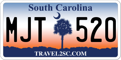 SC license plate MJT520