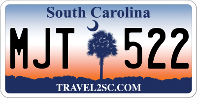 SC license plate MJT522