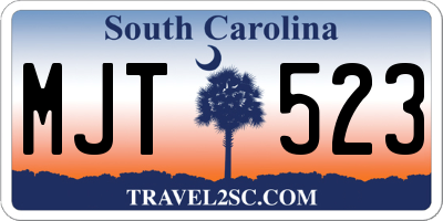 SC license plate MJT523