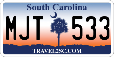 SC license plate MJT533