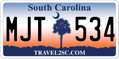 SC license plate MJT534
