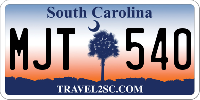 SC license plate MJT540