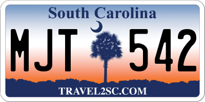 SC license plate MJT542