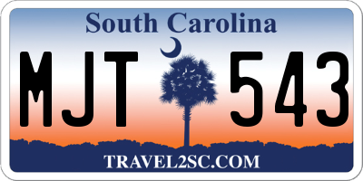 SC license plate MJT543