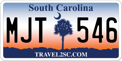 SC license plate MJT546