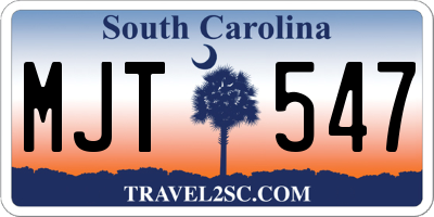 SC license plate MJT547