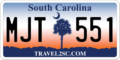 SC license plate MJT551