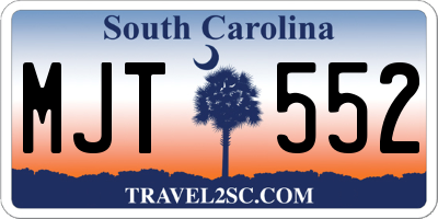 SC license plate MJT552