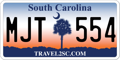 SC license plate MJT554